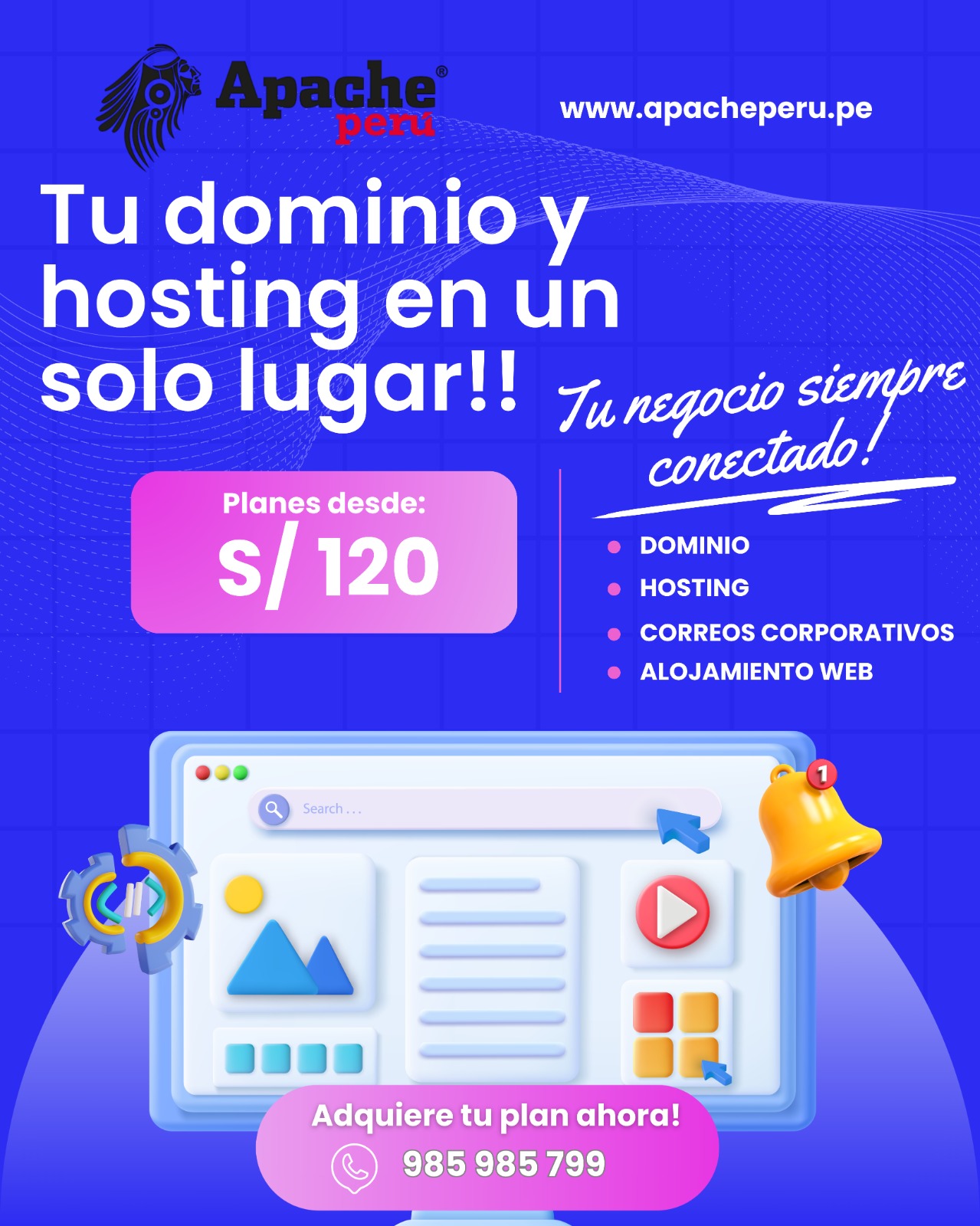 Que es dominio y hosting para correos corporativos y alojamiento de página web